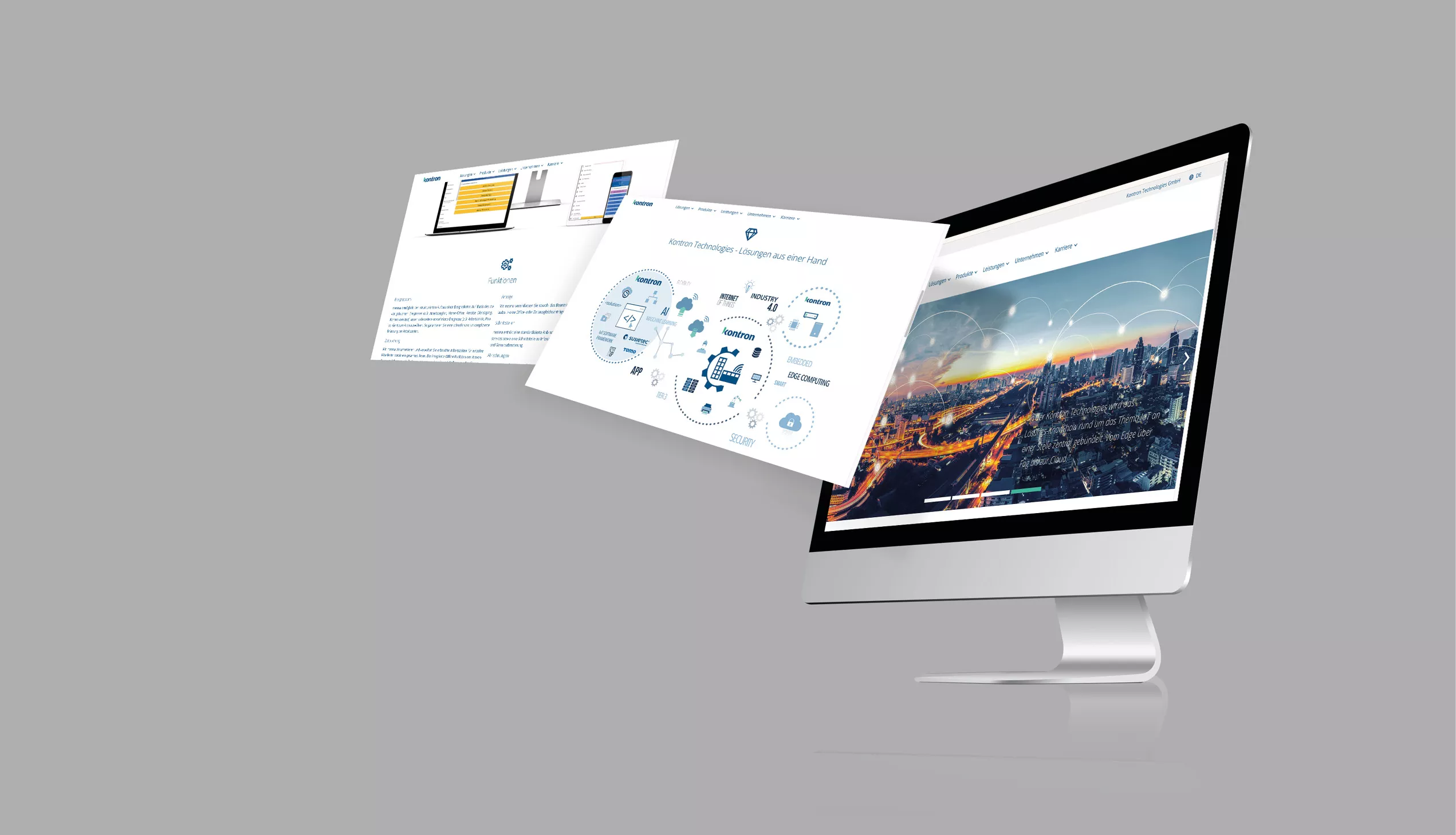 PC mit MockUps einer Website